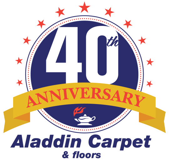 Aladdin Carpet & floors celebrating 40th anniversary logo.