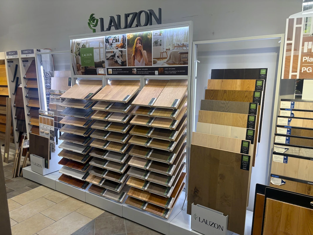 Inside of Aladdin Carpet and Floors Showroom in Rockville, MD Lauzon Display.