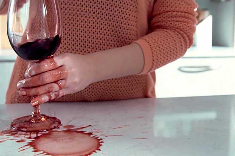 quartz countertops handeling spills